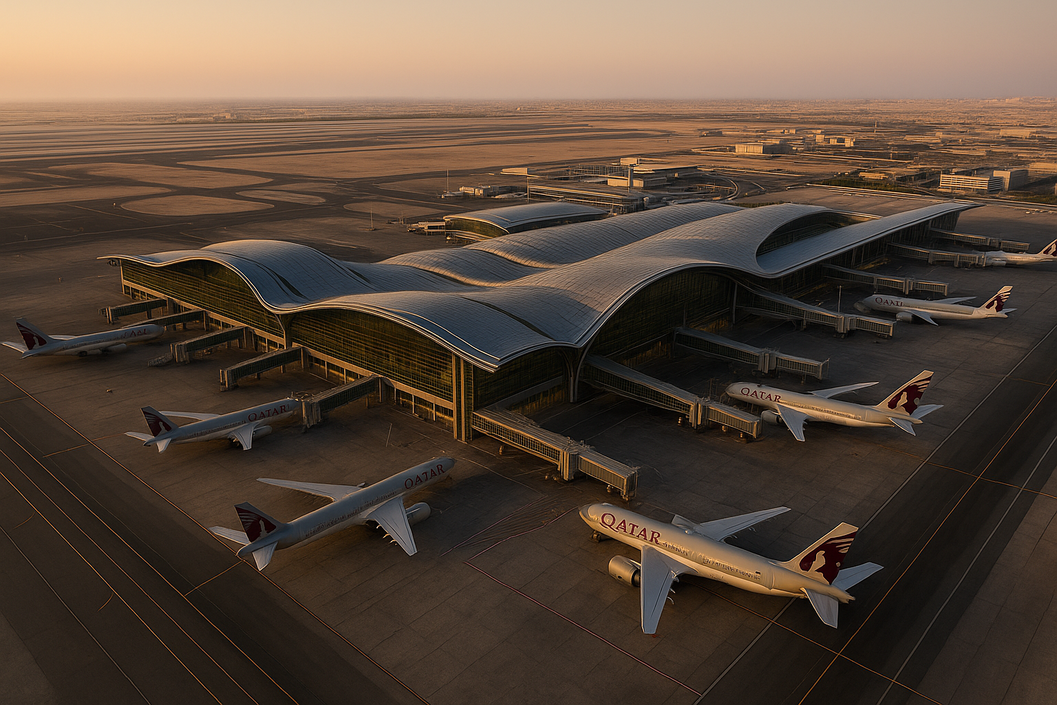 ترمینال لوکس و معماری مدرن در فرودگاه شگفت‌انگیز دنیا واقع در قطر