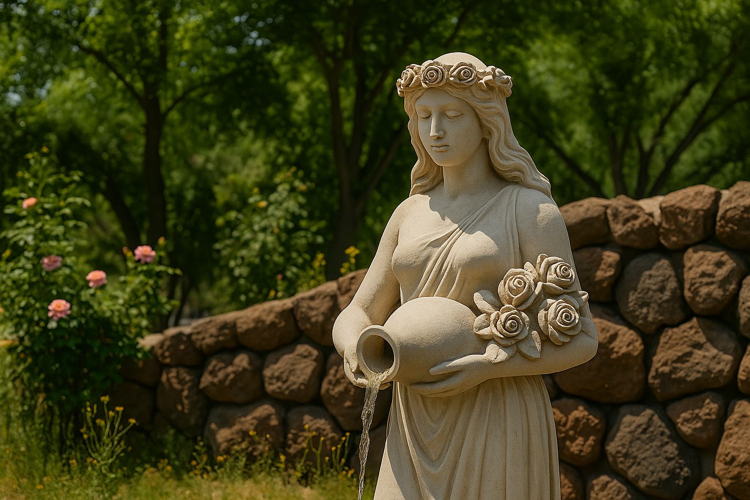 مجسمه نمادین الهه آستغیک، الهه عشق و آب، در ارتباط با جشن آب ارمنستان ۱۴۰۴