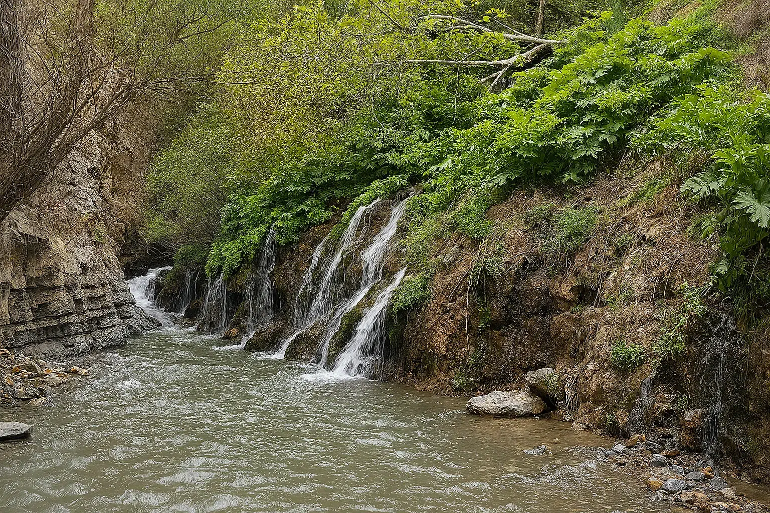 نمایی از باغ‌های میوه در روستای ارنگه، یکی از سرسبزترین روستاهای اطراف تهران