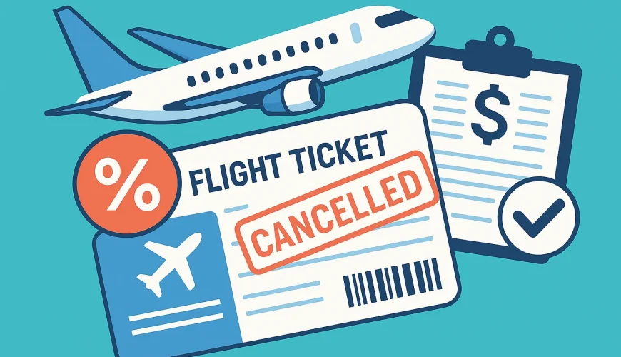 تصویر مفهومی از جریمه کنسلی بلیط هواپیما داخلی در هنگام لغو پرواز
