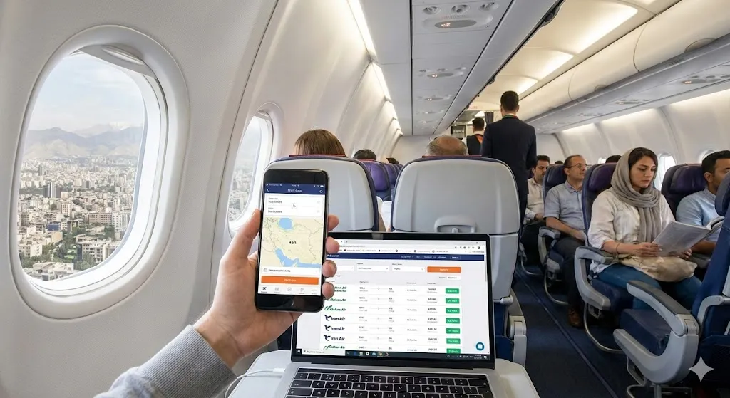 منظره‌ای از آسمان راهنمای کامل خرید بلیط هواپیما داخلی