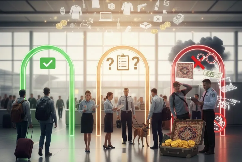 لیست کامل قوانین گمرک مسافری که باید قبل از سفر بدانید (راهنمای بدون دردسر) 8 قوانین خروج فرش، طلا و اقلام ارزشمند از کشور