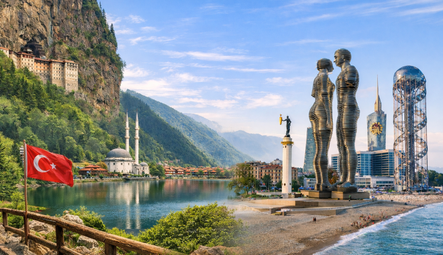 نمای رئال تور ترکیبی ترابزون و باتومی شامل طبیعت ترابزون و ساحل باتومی