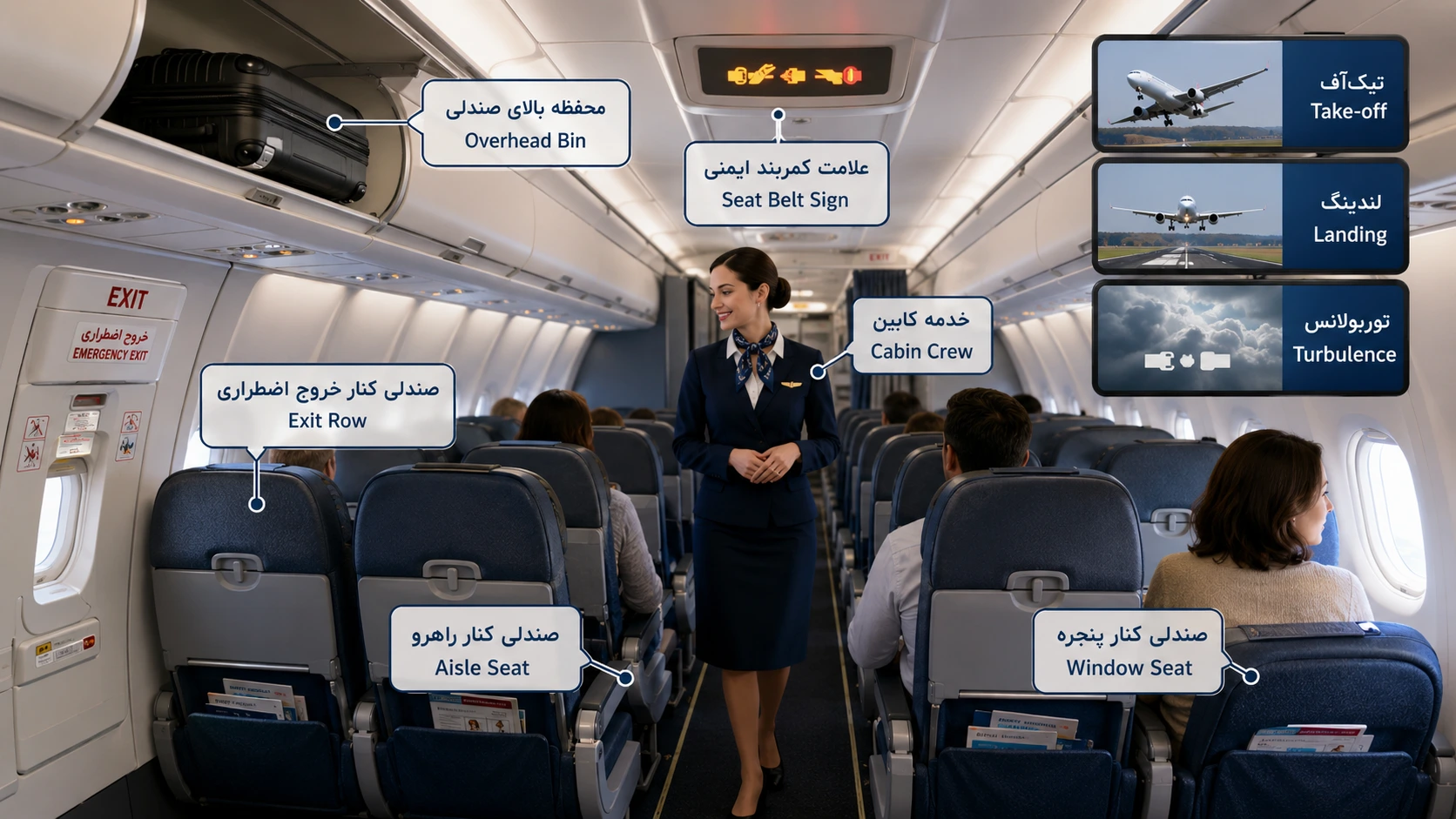 Economy Class کلاس اقتصادی هواپیما اصطلاحات فرودگاهی